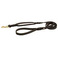Leather Dog Leash Braided on Snap and Handle