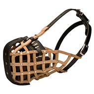 Leather Basket Dog Muzzle for Attack