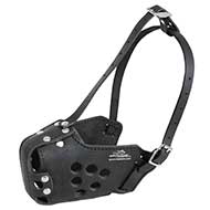 Closed Working Leather Dog Muzzle for Attack